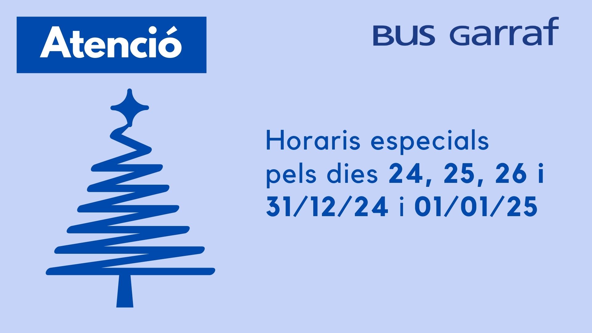 Horaris especials BusGarraf