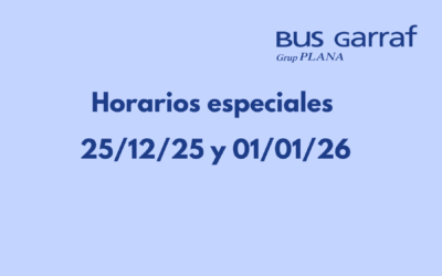Horarios especiales para el día 25/12/25 y el día 01/01/26